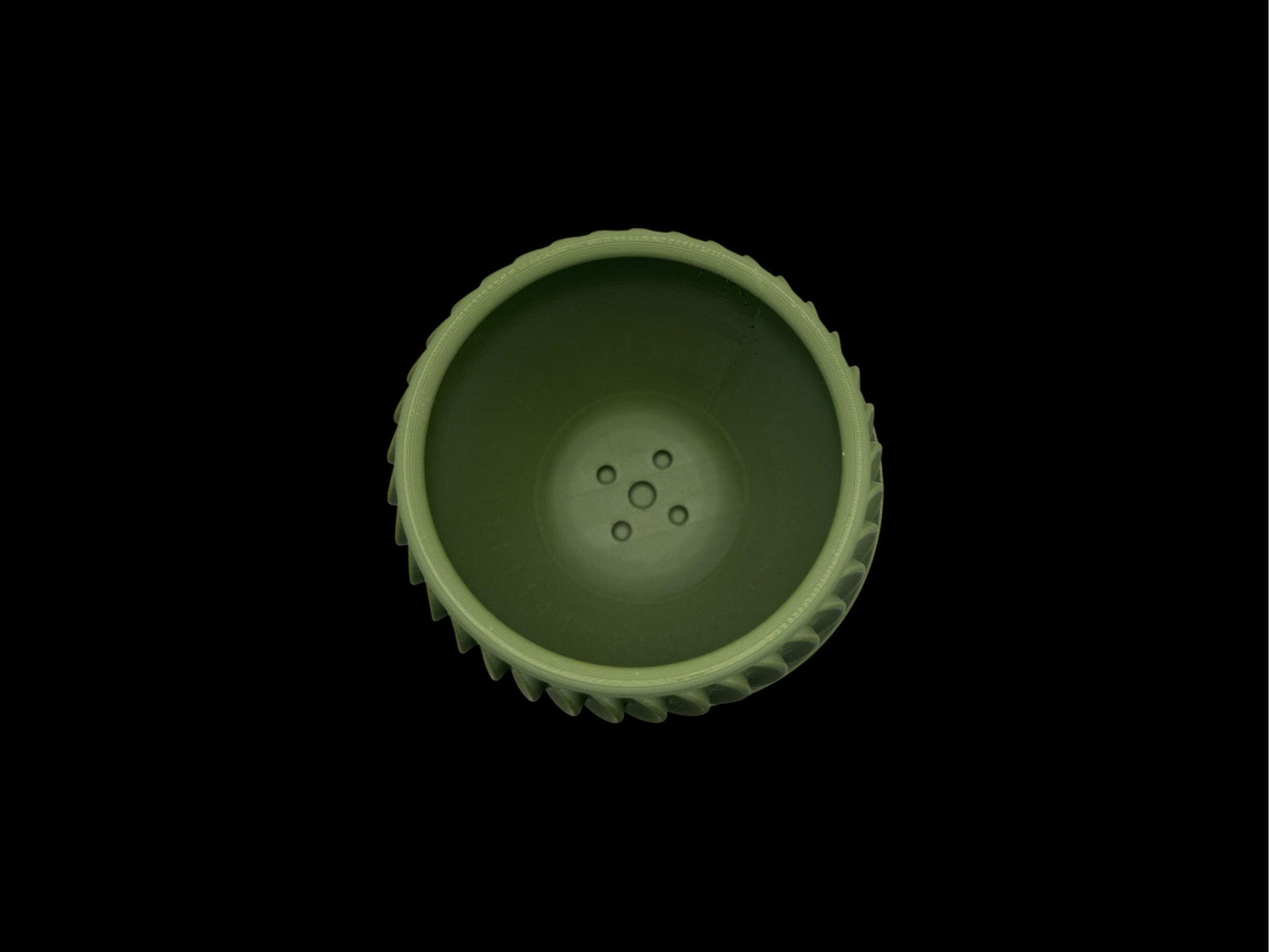 Modern Olive Green 3D Printed Planter with Drip Tray| 5.2" x 3.9" Spiral Pot| Indoor Succulent or Cactus Pot| PLA Eco-Friendly| Housewarming
