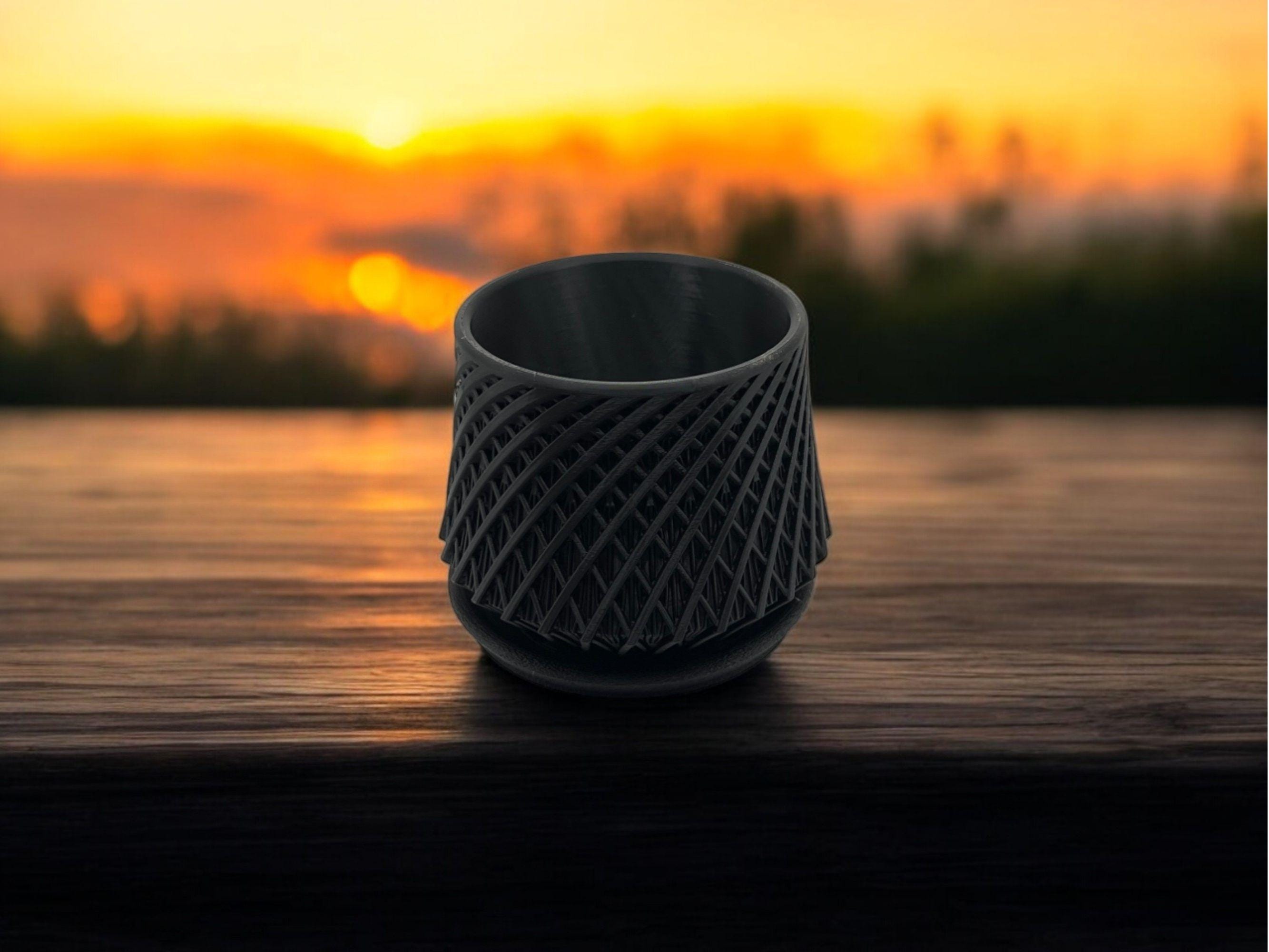 Modern Geometric Planter with Removable Drip Tray| 5" x 4"| 3D Printed from Eco-Friendly PLA| Ideal for Succulents & Cacti| Multiple Colors