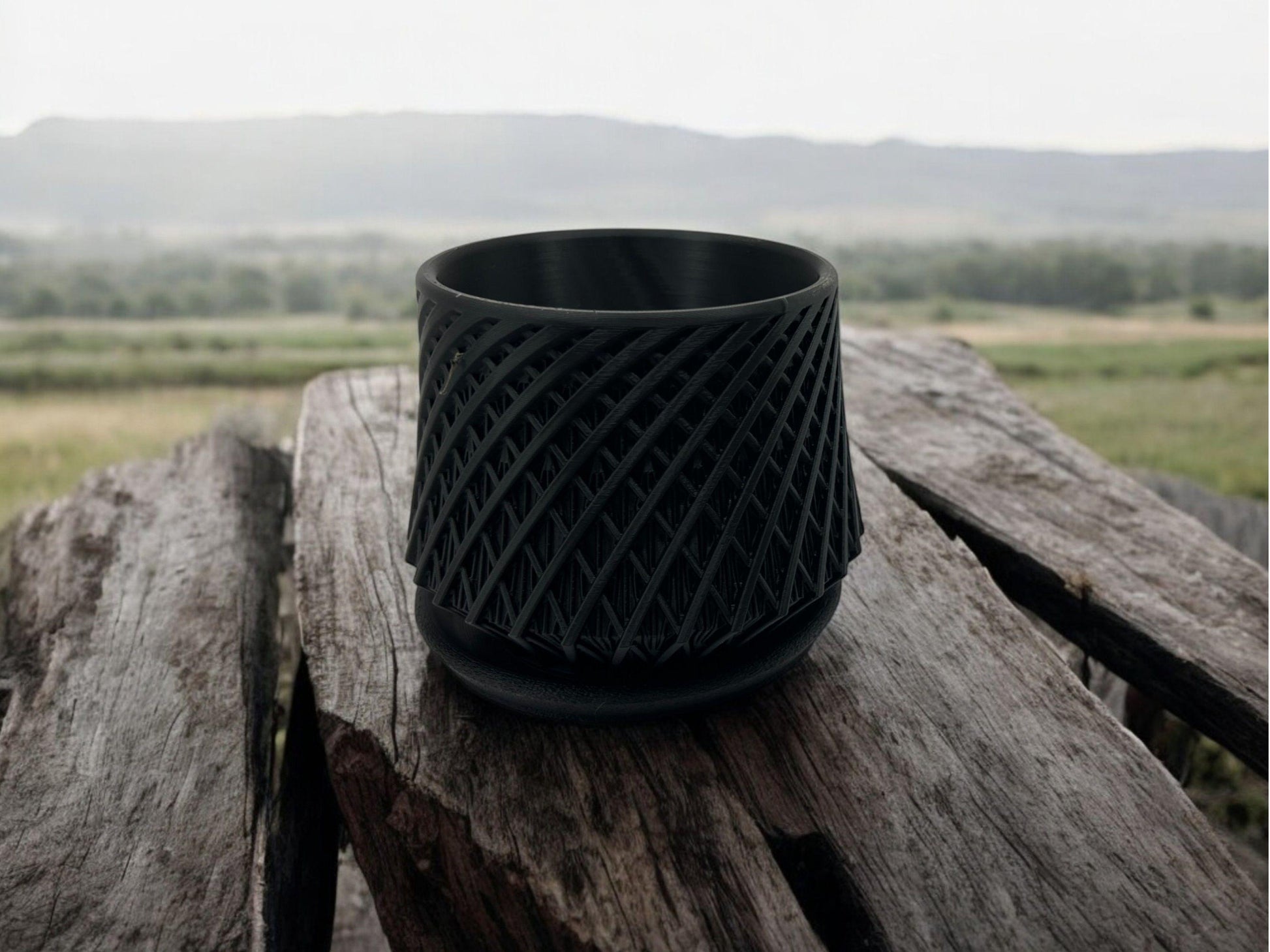 Modern Geometric Planter with Removable Drip Tray| 5" x 4"| 3D Printed from Eco-Friendly PLA| Ideal for Succulents & Cacti| Multiple Colors - Olive Green