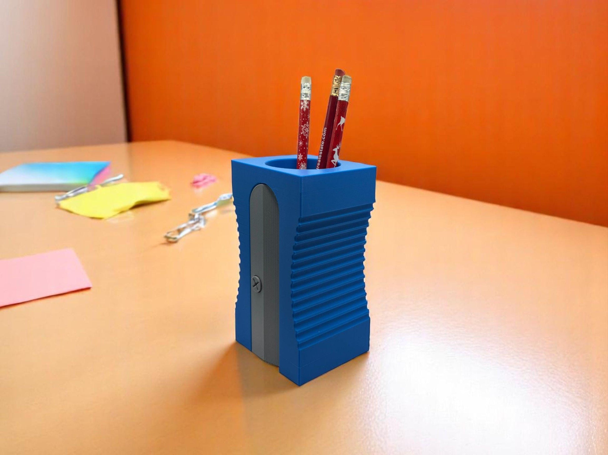 Pencil Sharpener Pencil Holder| Desk Organizer for Teachers and Students| Fun Gift for Classroom or Office| Back to School| School Supply - Pink