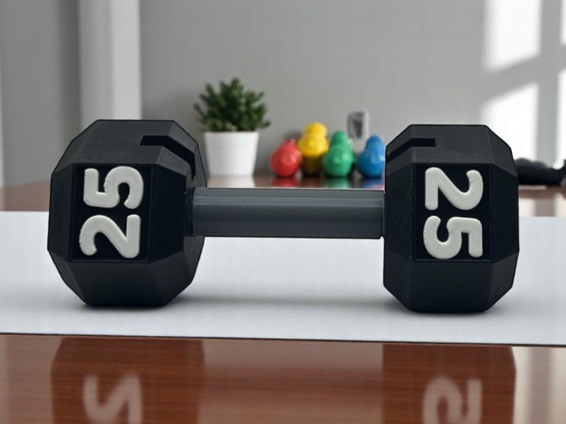 Dumbbell Business Card Holder| 25 lb Gym Desk Decor| 3D Printed Gift for Trainers, Coaches, Fitness Studios, and Sports Businesses| Weights