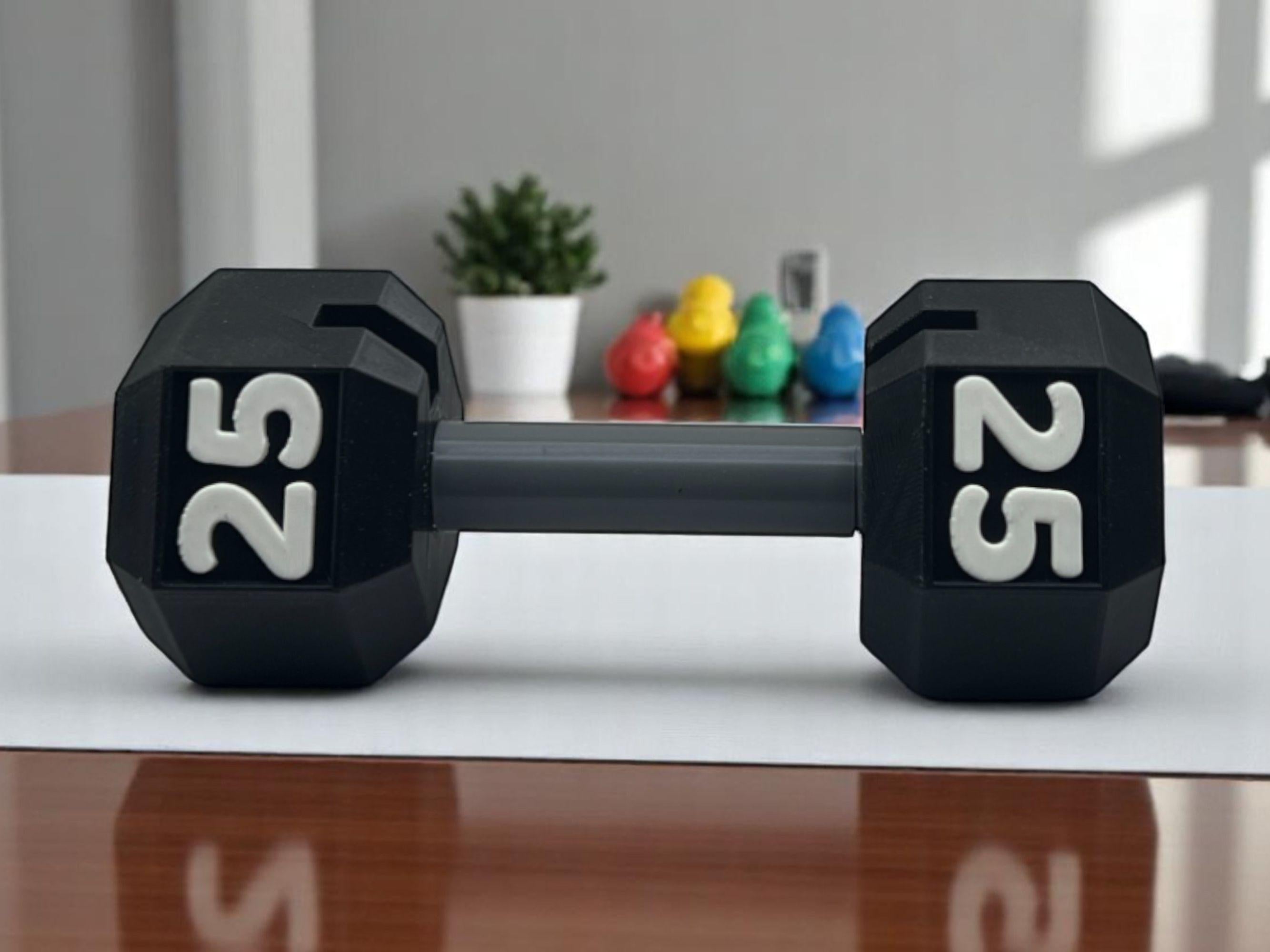 Dumbbell Business Card Holder| 25 lb Gym Desk Decor| 3D Printed Gift for Trainers, Coaches, Fitness Studios, and Sports Businesses| Weights