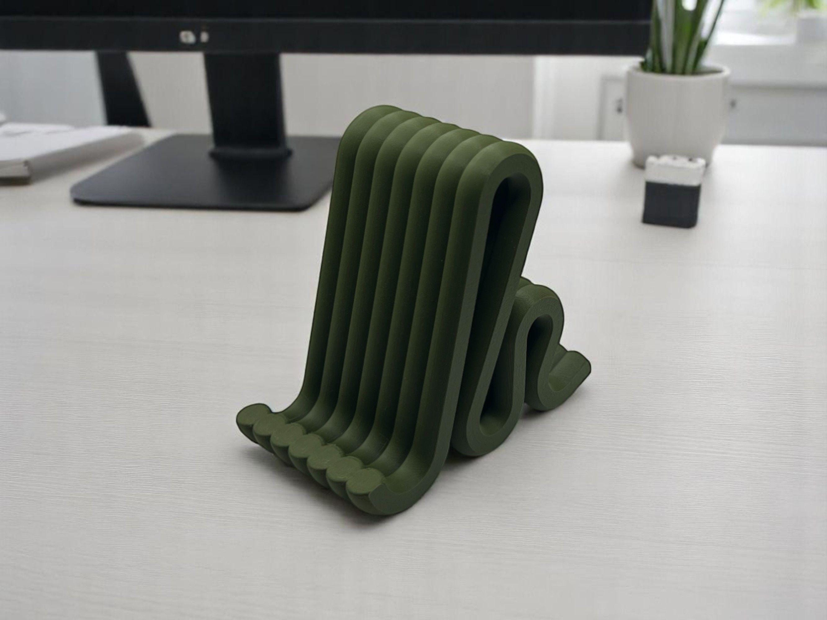 Modern Cell Phone Stand| Minimalist Cell Phone Holder| Desk, Kitchen Stand| Hands-Free Viewing| Great Gift for Coworkers, Office, or home