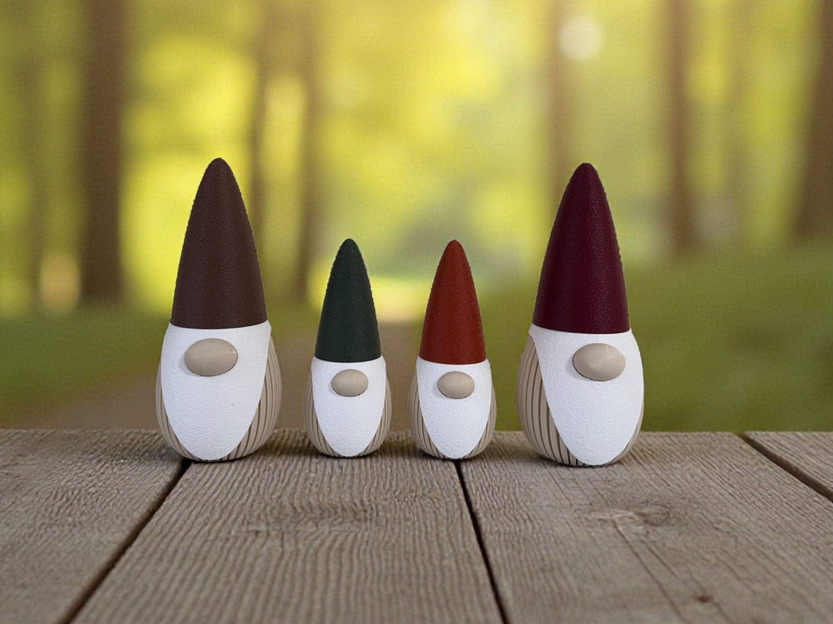 Gnome Figurines | Holiday Winter Decoration | Christmas Mantel Decor | Gift for Home | - Olive Green