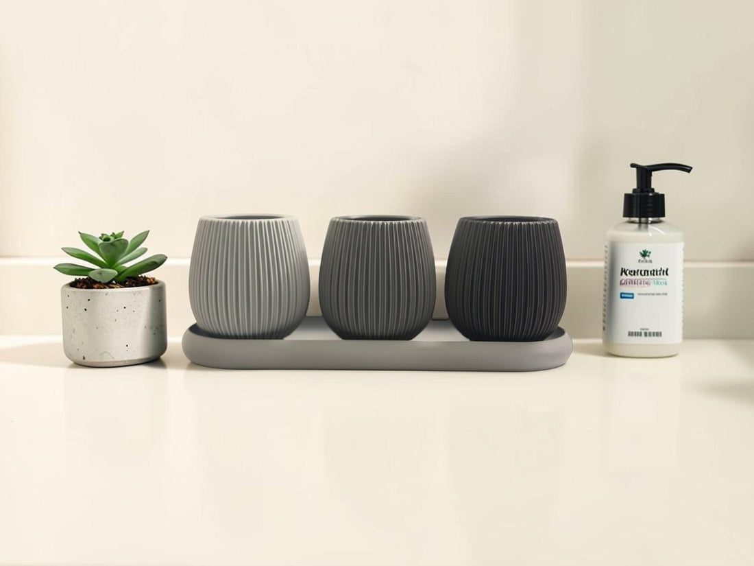 Modern Planters with Drip Plate| Eco-Friendly PLA Succulent Pot| Housewarming Gift| Indoor Plants| Succulents| Cactus - Default Title