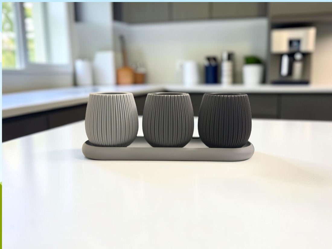 Modern Planters with Drip Plate| Eco-Friendly PLA Succulent Pot| Housewarming Gift| Indoor Plants| Succulents| Cactus - Default Title
