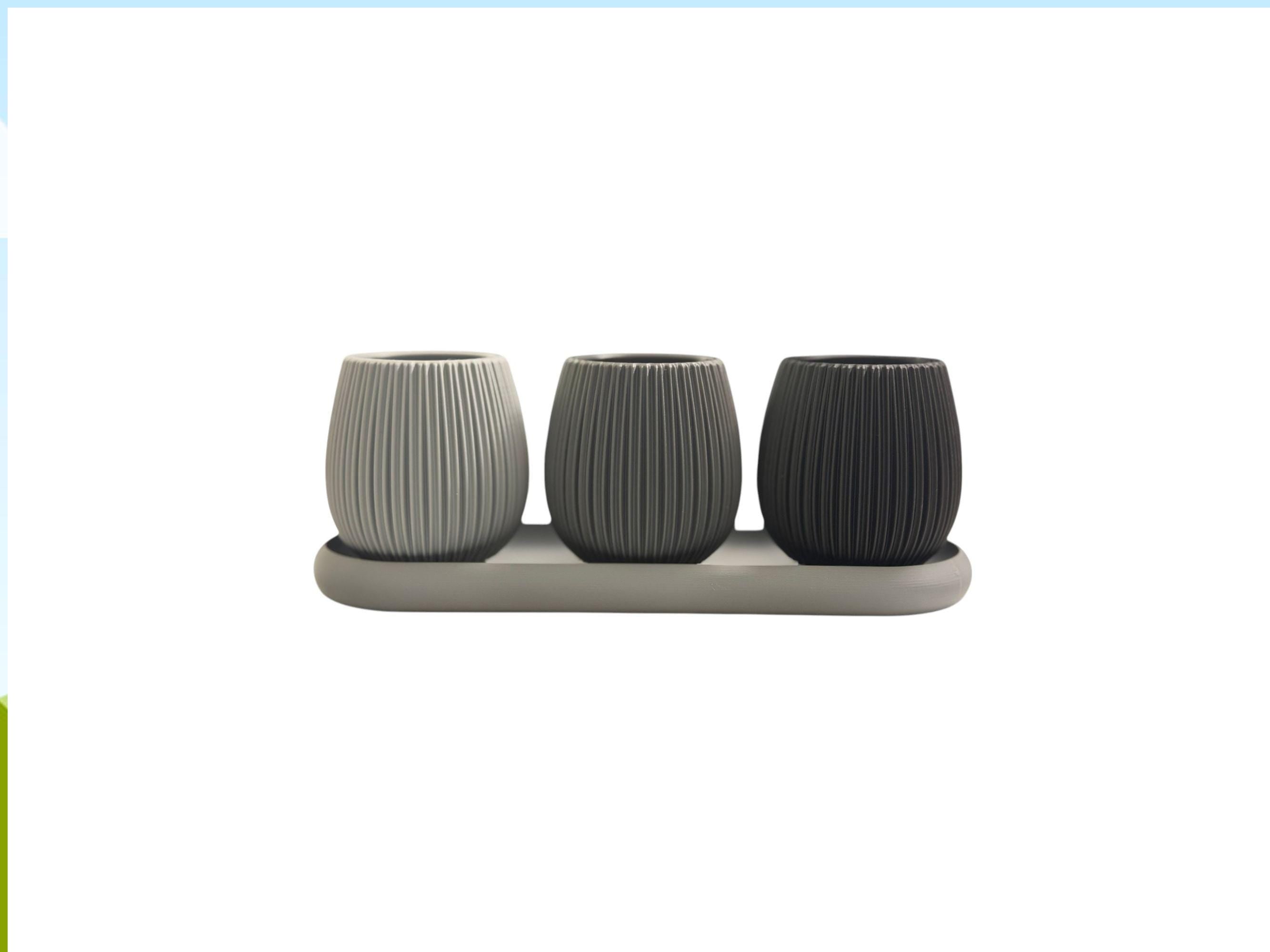 Modern Planters with Drip Plate| Eco-Friendly PLA Succulent Pot| Housewarming Gift| Indoor Plants| Succulents| Cactus