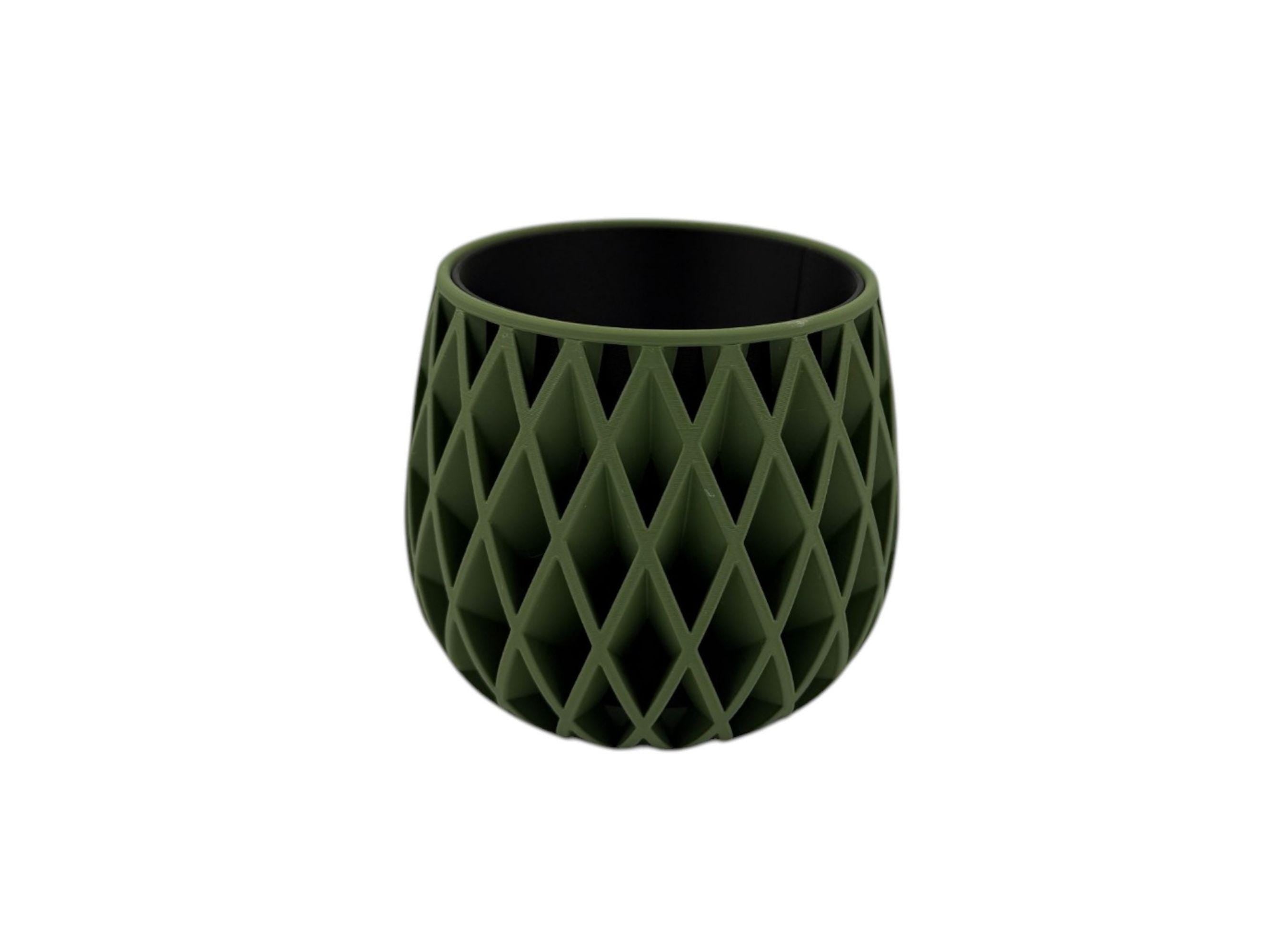 Modern Planter with Drip Plate Insert| Housewarming Gift| Indoor Plants| Succulents| Cactus - Brown
