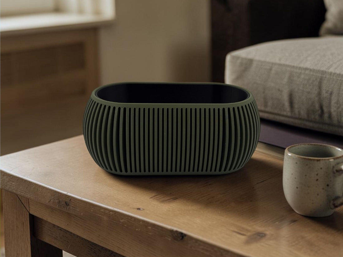 Modern Planters with Removable Drip Plate For Bonsai| Eco-Friendly PLA | Housewarming Gift| Indoor Plants - Olive Green