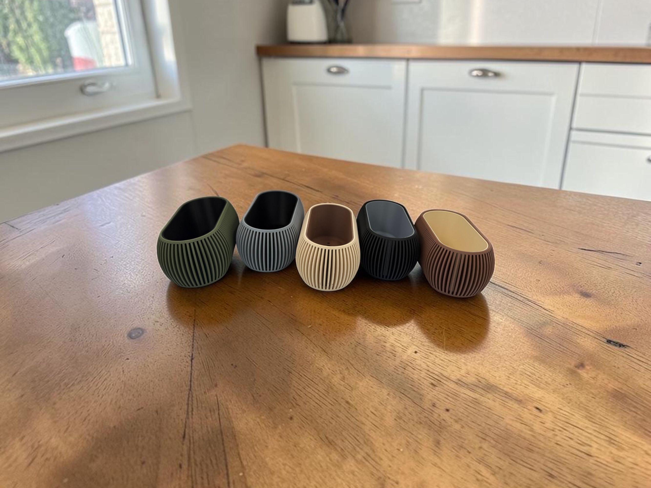 Modern Planters with Removable Drip Plate For Bonsai| Eco-Friendly PLA | Housewarming Gift| Indoor Plants - Olive Green